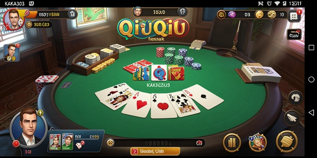 Tampilan gameplay menarik dari KAKA303 dengan kartu QiuQiu.