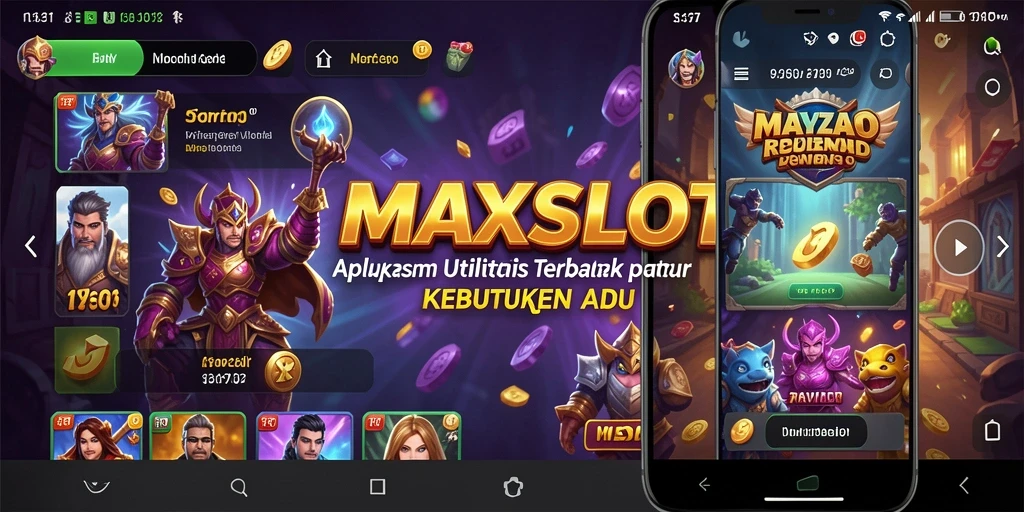 Tampilan antarmuka aplikasi MAXSLOT yang user-friendly dan fungsional.